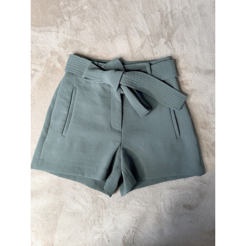 Wilfred Aritzia Jallade Shorts Womens 00 Green High Waist Tie Front